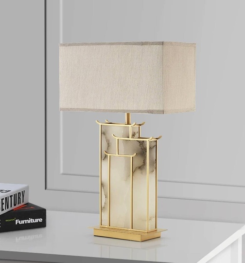 Настольная лампа TRISS 40*68, античная бронза, мрамор, металл.