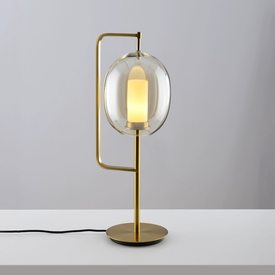 Настольная лампа EWAN  18*55, бронза, металл,  стекло, LED.