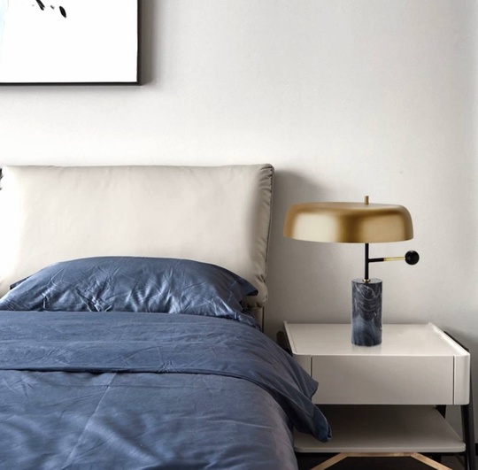 Настольная лампа LECTOR 43*45, дымчато-черный, мрамор, металл.