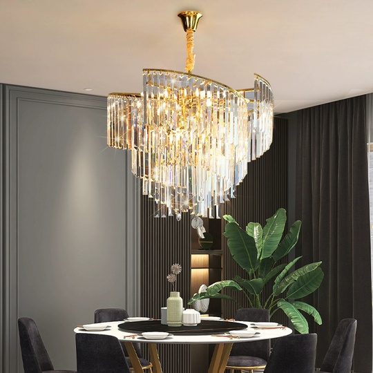 Люстра подвесная, золото, кристалл, HISA 60*45, металл, E14.