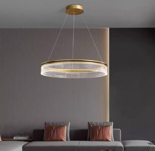 Люстра подвесная, золото, ПММА, MYLES GOLD 60*7, металл, LED