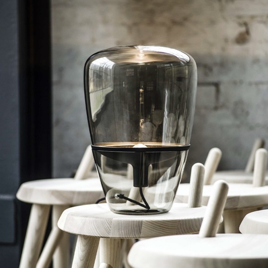 Настольная лампа стекло MALONT, дымчатый, 30*40 см, светодиодная, E27