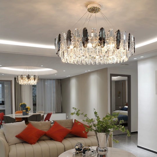 Люстра подвесная BENAY 100*25 дымчатый, стекло, металл, Е14.