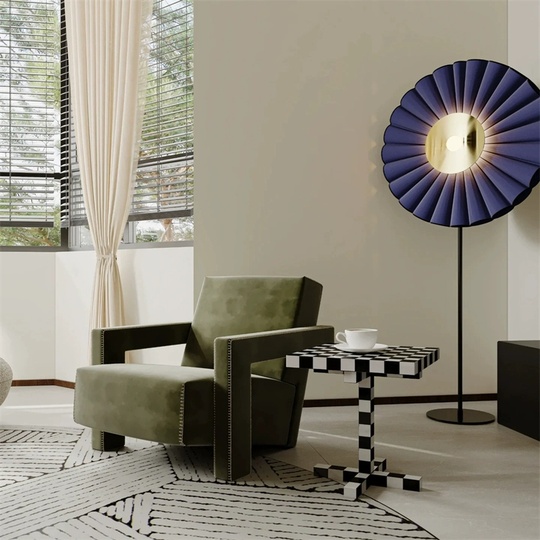 Торшер, синий, золото, Random Blue 60*160, LED, металл, ткань