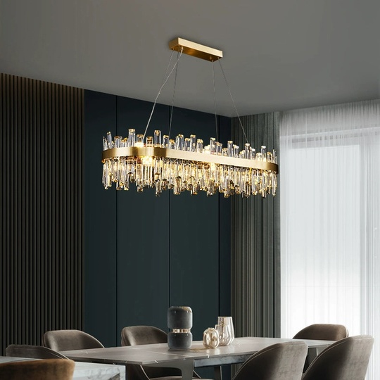 Люстра подвесная, медный, кристалл, CHIC 90*25, металл, E14.