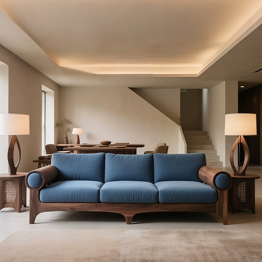 Прямой диван Gabriella темный орех, ткань, 260*85*80 см