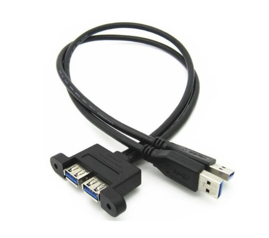 Двухпортовый кабель 2AM - 2AF USB 3.0 (0.3 м)