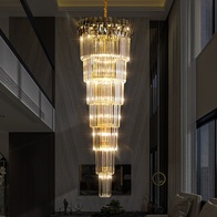 Люстра подвесная, золото, кристалл, LIPTON 40*130 металл, E14.