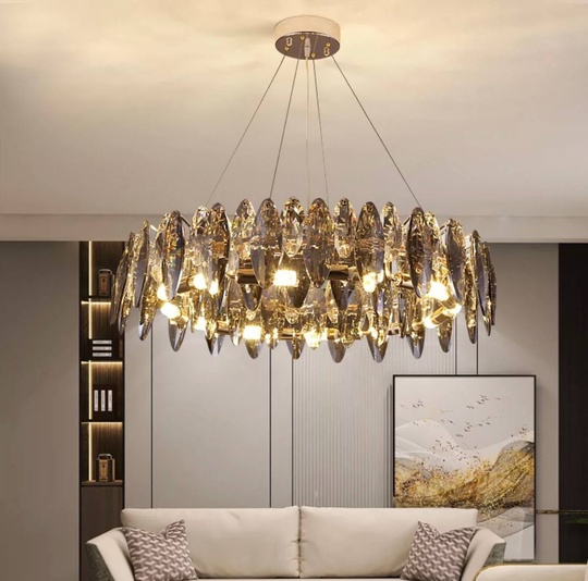 Подвесной светильник ABAZA 100*18, золотой, стекло, металл,  Е14.