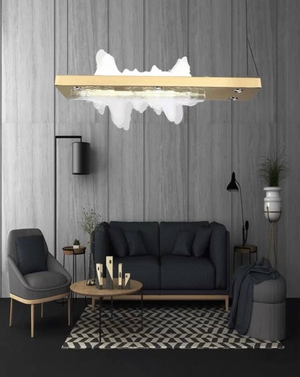 Люстра золотая Virella, металл, 100*38 см, светодиодная, LED