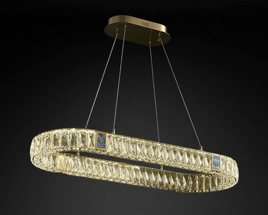 Люстра подвесная CEVHER 80*150 золотой, хрусталь, металл, LED.