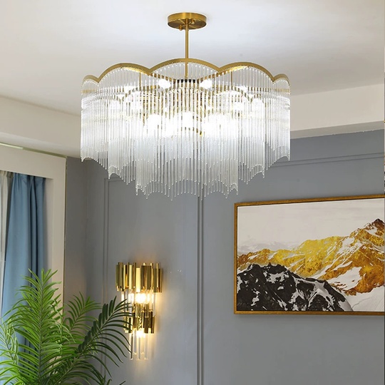 Люстра подвесная, медь, стекло, AUTUTKUN 40*35, металл, Е14.