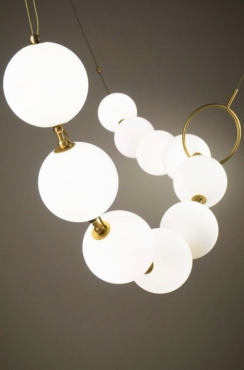 Подвесной светильник, Люстра подвесная MAI HE MAI COCO золото на 10 плафонов, 245 см, диаметр плафона 20 см, E27, 40 Вт