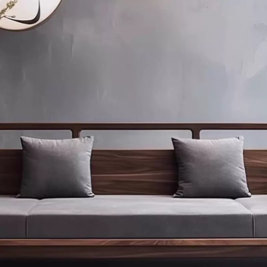 Прямой диван Hall темный орех, ткань, 240*80*85 см