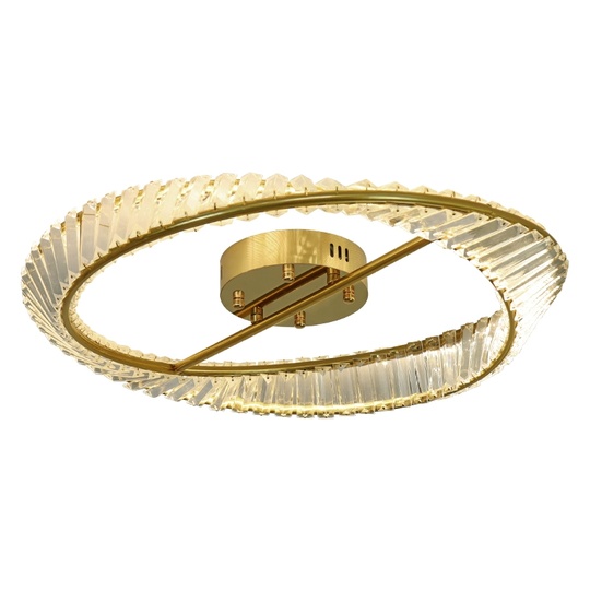 Потолочный светильник, желтая бронза, кристалл, LUNA 50*16 металл, LED.