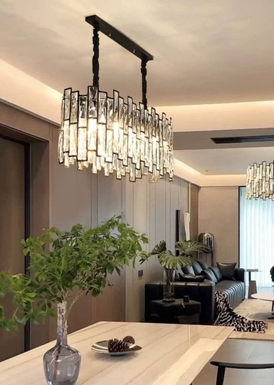 Люстра подвесная, черный, стекло, AYDOGAN 120*31, металл, E14.