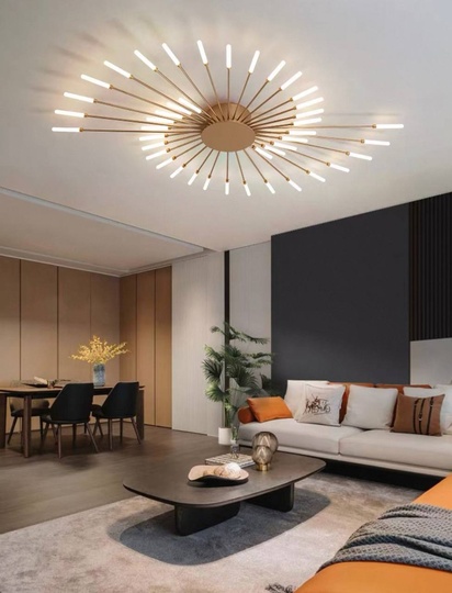 Люстра золотая Eltora, металл, 128*9 см, светодиодная, LED