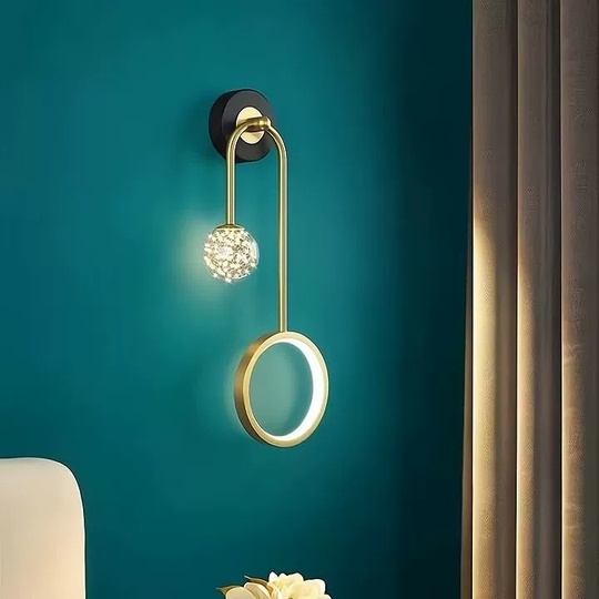 Настенный светильник, Бра, EZEKIEL 22*49, золотой, металл, LED.