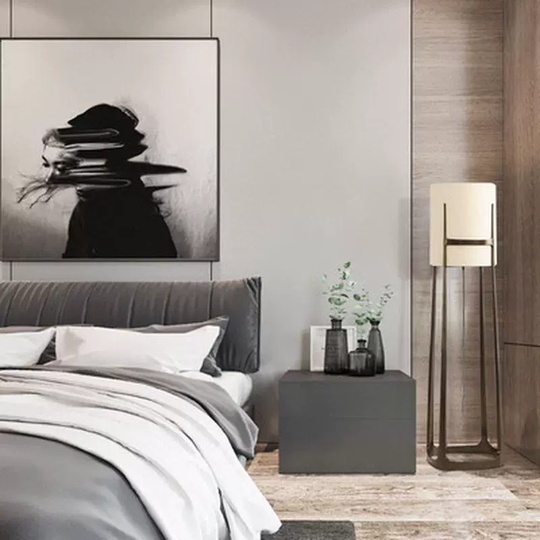 Торшер бронза, молочный Login 44*160, LED, металл, ПММА