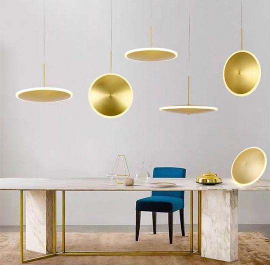 Светильник потолочный, золотой, Evoris, металл, 40*25 см, светодиодная, LED