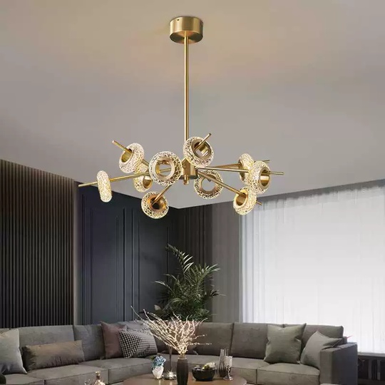 Люстра подвесная, медь, стекло, ABRAHAN 60*45, металл, LED