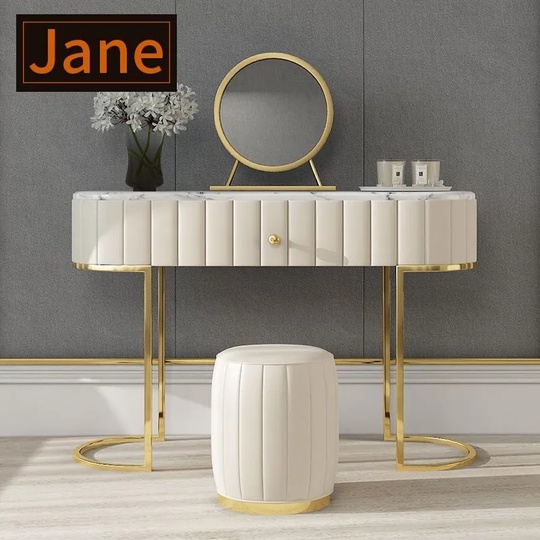 Туалетный столик Jane с пуфиком и зеркалом, 110х48х80 см