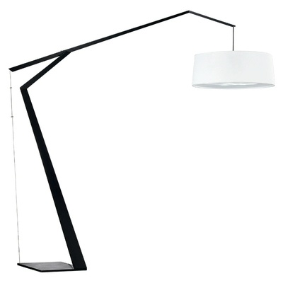 Торшер, черный, белый, Lumens 200*200, светодиодный, E27, металл, ткань