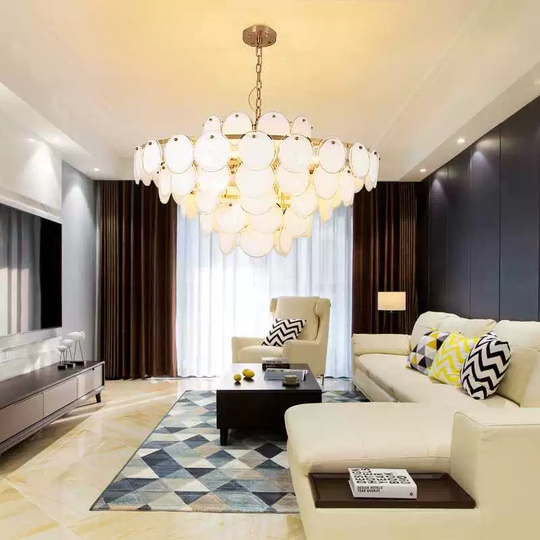 Люстра подвесная медная Aquorix, металл, трос 30 см, 60*40 см, Е14