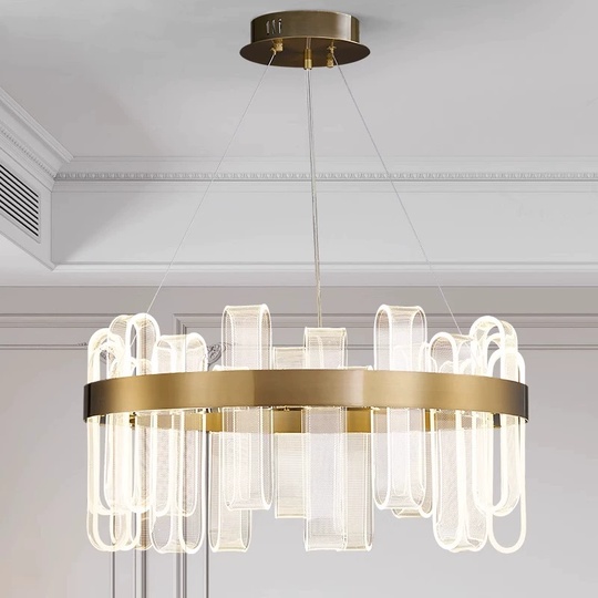 Светильник подвесной медный Evolqua, металл, трос 120 см, 40*30 см, LED