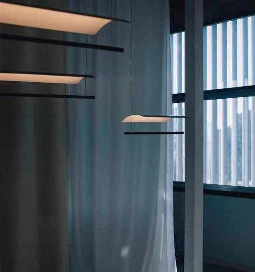 Люстра черная, белая Elystrin, металл, 59*13 см, светодиодная, LED