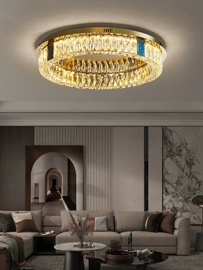 Потолочный светильник, золото, хрусталь, AMELLI 50*13 металл, LED.