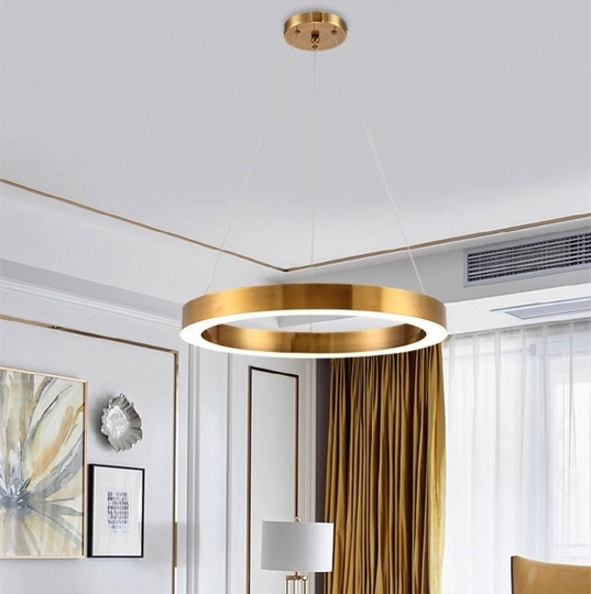 Люстра подвесная, медь, ПММА, CHARLEY 80*5 металл, LED.