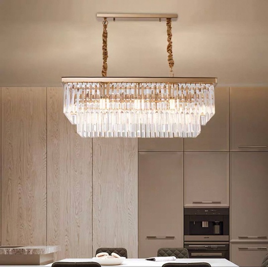 Люстра подвесная, золотой, кристалл, GINA 150*28, металл, E14.