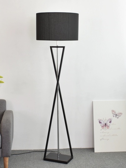 Торшер, серебро, черный, Shaula 160*45, светодиодный, Е27,  металл, ткань