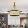 Люстра подвесная ALBENI 50*35 золото, кристалл, металл, LED.