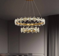 Люстра подвесная, золото, хрусталь, FERGUS 80*100, металл, LED