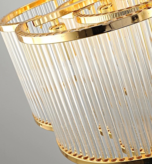 Люстра подвесная, бронза, ПММА, LEONA 60*40, металл, E14.