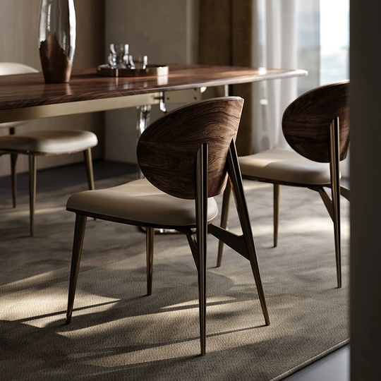 Обеденный стул молочный Mario, 49*79*60 см, кожа, в итальянском стиле