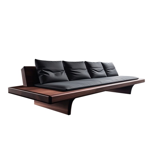 Прямой диван Leo чёрный орех, ткань, 240*85*80 см