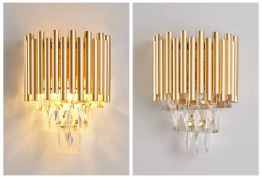 Настенный светильник, Бра TERENCE 25*35, золото, стекло, металл, Е14.