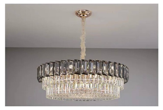 Люстра подвесная BINAY 80*24 золото, хрусталь, металл, E14.