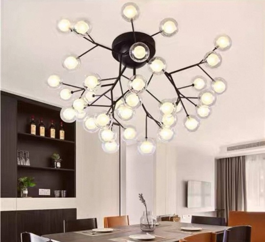 Люстра черная Elivor, металл, стекло, 80*45 см, G4