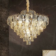 Люстра подвесная, золото, хрусталь, THOMAS 100*72 металл, E14.