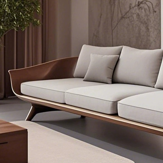 Прямой диван Caitlin темный орех, кожа, 240*85*80 см