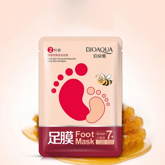 Смягчающая тканевая маска-носочки для ног с экстрактом меда Foot Mask