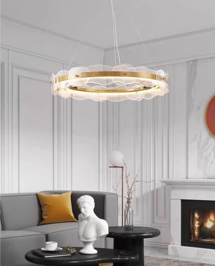 Светильник подвесной бронзовый Elviku, металл, трос 150 см, 80*13 см, LED