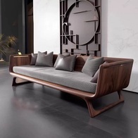 Прямой диван Davies темный орех, ткань, 200*82*70 см