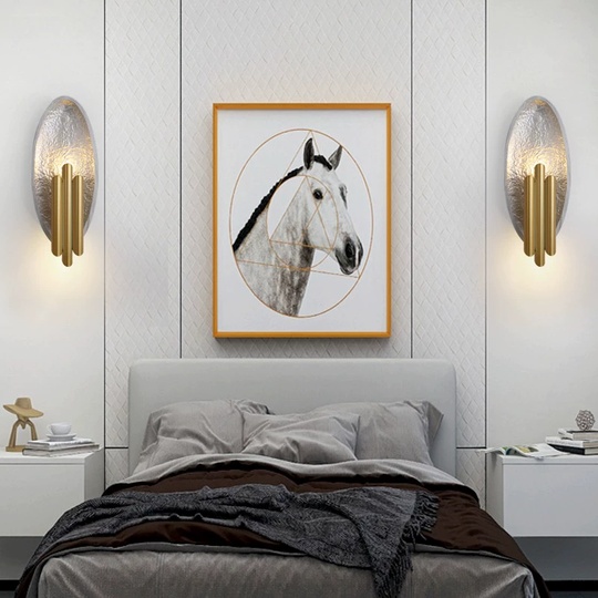 Настенный светильник, Бра, MALCOLM 17*45, серебряная фольга, металл, G9.