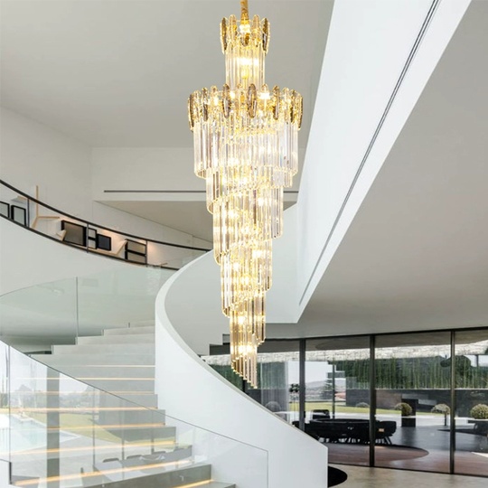 Люстра подвесная, золото, кристалл, PEACH 80*260 металл, E14.