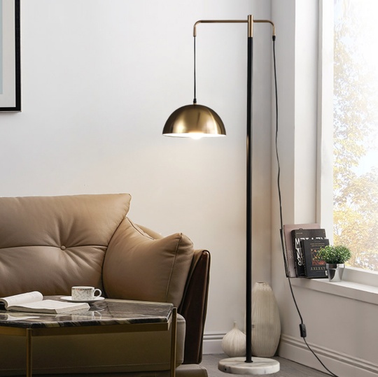 Торшер золото. Напольный светильник черный с золотом Hellions, E27, 60 Вт